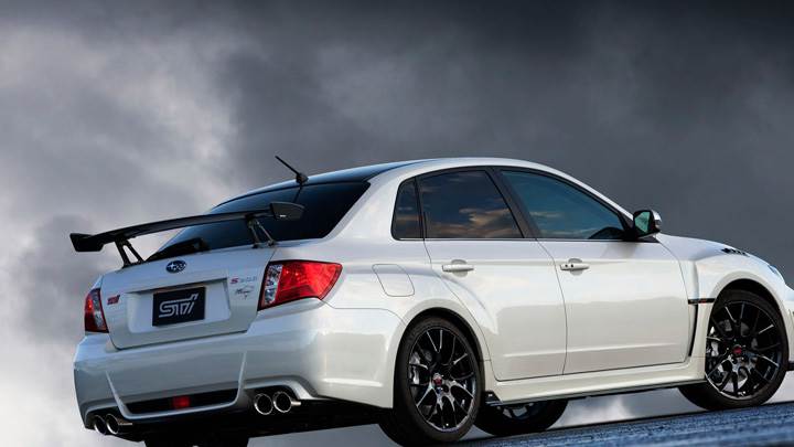 Subaru Impreza WRX STI S206 In White Side Pose